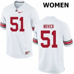 NCAA Ohio State Buckeyes Women's #51 Brett Novick White Nike Football College Jersey GRE8745DF